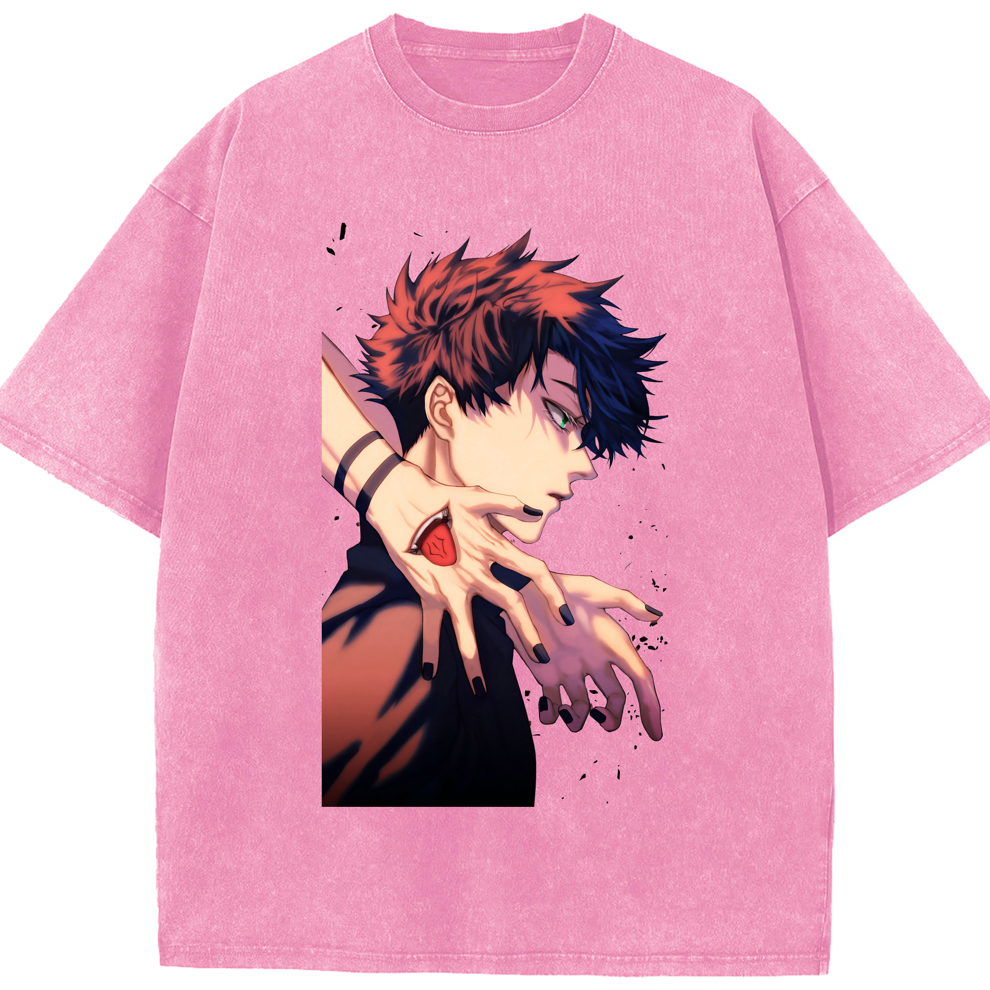 （画像用） 呪術廻戦 Jujutsu Kaisen 綿100% ヴィンテージ風 半袖Tシャツ（フロントプリント）